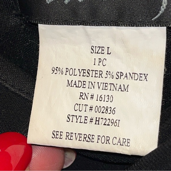 BLACK Wide NECK Flowy DRESS stretchy knit Empire Waist 3/4 Ruffle cuff Sleeves L - Picture 7 of 10